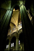 Columns inside Saint-Etienne Cathedral. Bourges, Berry, France (color)