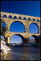Bridge of the river Gard. France (color)