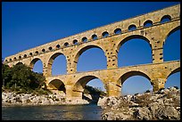 Roman aqueduct over Gard River. France (color)