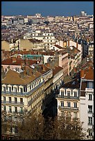 Aerial view of city heart. Lyon, France