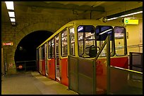 Funiculaire of  Notre-Dame of Fourviere hill, upper station. Lyon, France