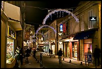Commercial street at night. Avignon, Provence, France ( color)