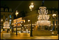 Christmas lights on  Place Vendome. Paris, France