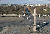 Place de la Concorde, Obelisk, Grand Palais, and Champs-Elysees. Paris, France