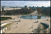 Tuileries garden in winter from above. Paris, France