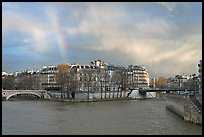 Clearing storm with rainbow above Saint Louis Island. Paris, France (color)