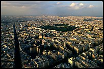 Streets and Luxembourg Garden seen from the Montparnasse Tower. Paris, France
