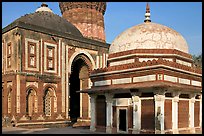 Tomb of Imam Zamin, Alai Darweza gate, and base of  Qutb Minar. New Delhi, India