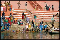 Women bathing at Meer Ghat. Varanasi, Uttar Pradesh, India ( color)