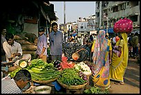 Vegetable stand, Colaba Market, Colaba Market. Mumbai, Maharashtra, India (color)