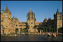 Chhatrapati Shivaji Terminus (Victoria train station), late afternoon. Mumbai, Maharashtra, India (color)