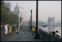 Waterfront, Colaba, early morning. Mumbai, Maharashtra, India (color)