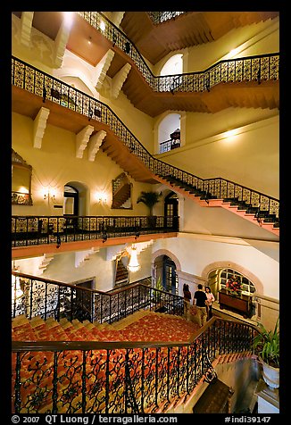 Picture/Photo: Staircase inside Taj Mahal Palace Hotel. Mumbai