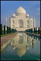 Taj Mahal and reflecting pool, morning. Agra, Uttar Pradesh, India ( color)