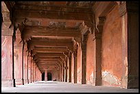 Corridor beneath the Panch Mahal building. Fatehpur Sikri, Uttar Pradesh, India