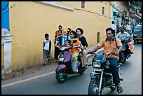 Street with motorbikes, Panjim. Goa, India (color)