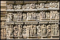 Carvings, Parsvanatha temple, Eastern Group. Khajuraho, Madhya Pradesh, India ( color)