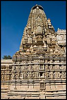 Parsvanatha, the largest of the Jain temple, Eastern Group. Khajuraho, Madhya Pradesh, India (color)