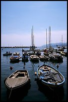 Small boats in harbor, La Spezia. Liguria, Italy (color)