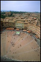 Piazza Del Campo seen from Torre del Mangia. Siena, Tuscany, Italy (color)