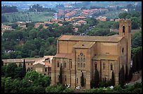 Church of San Domenico seen from Torre del Mangia. Siena, Tuscany, Italy ( color)