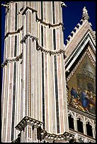 Facade detail of the Cathedral (Duomo). Orvieto, Umbria ( color)