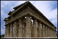 Temple of Neptune, the largest and best preserved of the three temples. Campania, Italy (color)