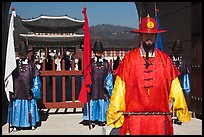 Guards in Joseon-period costumes, Gyeongbokgung. Seoul, South Korea (color)