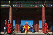 Guards at Heugnyemun gate, Gyeongbokgung. Seoul, South Korea (color)