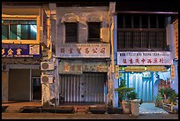 Storehouses at night. George Town, Penang, Malaysia ( color)