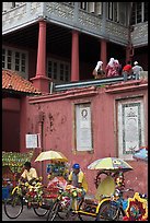 Trishaws in front of Stadthuys. Malacca City, Malaysia (color)