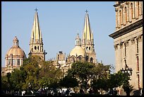 Cathedral seen across Plazza dela Liberacion. Guadalajara, Jalisco, Mexico (color)