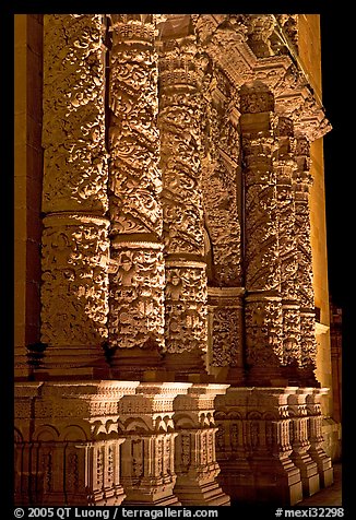 Churrigueresque columns on the facade of the Cathdedral. Zacatecas, Mexico
