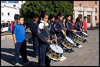 Children practising in a marching band. Guanajuato, Mexico (color)