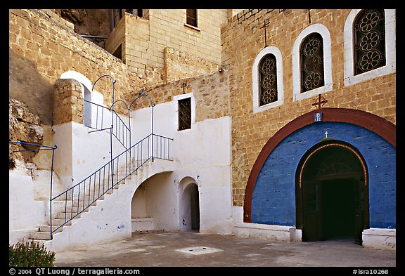 Courtyard inside the Mar Saba Monastery. West Bank, Occupied Territories (Israel)