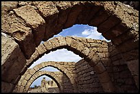 Ancient arches, Crusader City,  Caesarea. Israel (color)