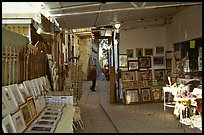Paintings in Artist's shop, Artist Quarter, Safed (Zefad). Israel (color)