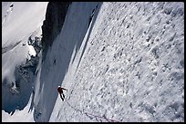 On the  North face of Tour Ronde, Mont-Blanc range, Alps, France.  ( color)