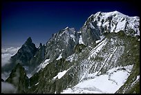 East Face of Mont-Blanc and Peuterey ridge, Italy. (color)