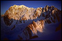 East Face of Mont-Blanc and Mt Maudit, early morning, Italy and France. (color)