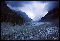 Mer de Glace (sea of ice), the second longest glacier in the Alps, seen from Montenvers. Alps, France ( color)