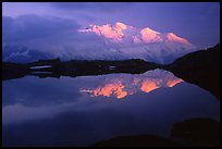 Mont-Blanc range at sunset, Alps, France.  ( color)