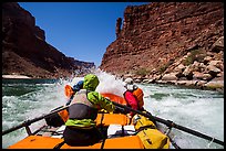 Raft riding rapids below Indian Dick. Grand Canyon National Park, Arizona