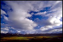 Alaska Range and sky, Polychrome Pass. Denali National Park, Alaska, USA.
