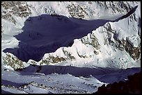 Kahilna peaks seen from 16000ft on Mt McKinley. Denali National Park, Alaska, USA.