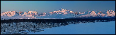 Alaska range, winter sunrise. Denali National Park, Alaska, USA. (color)