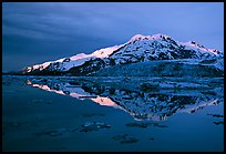 Mt Parker reflected in West arm. Glacier Bay National Park, Alaska, USA. (color)