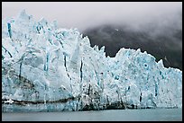Front of Margerie Glacier in foggy weather. Glacier Bay National Park, Alaska, USA. (color)