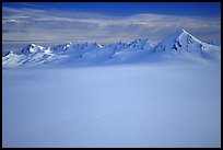 Aerial view of Harding icefield and Nunataks. Kenai Fjords National Park, Alaska, USA.