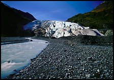 Exit Glacier front and glacial stream, 2000. Kenai Fjords National Park ( color)